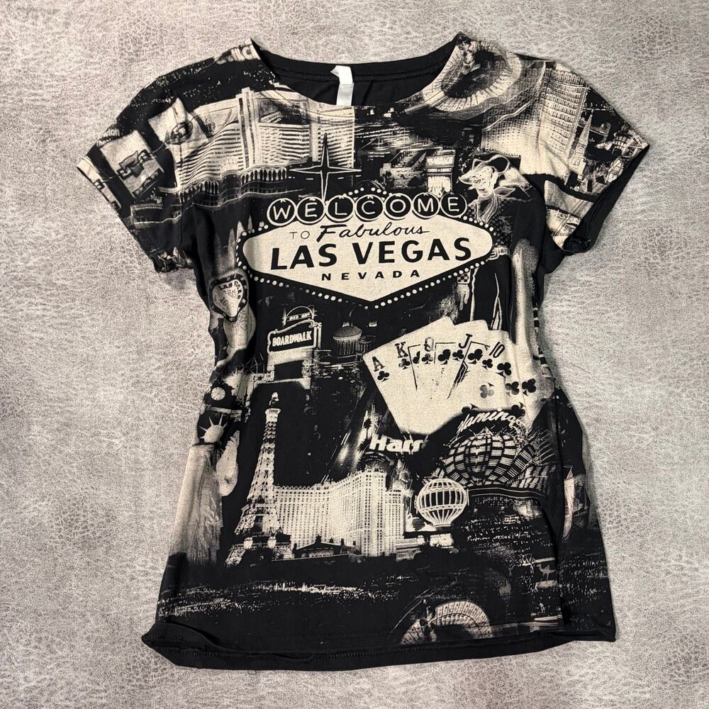 Y2K AOP Las Vegas B&W Tee